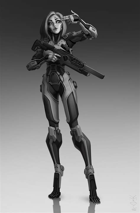 Girl By Vombavr Female Robot Cyberpunk Character Sci Fi Concept Art
