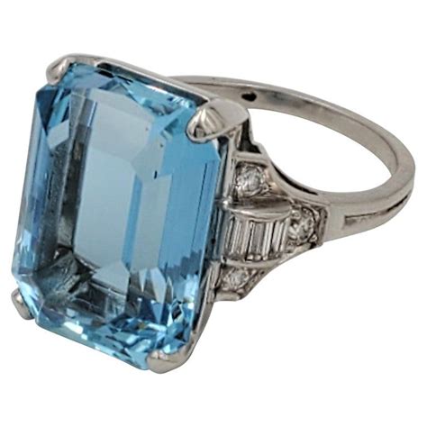 Retro Tiffany And Co Platinum Aquamarine And Diamond Ring In 2020