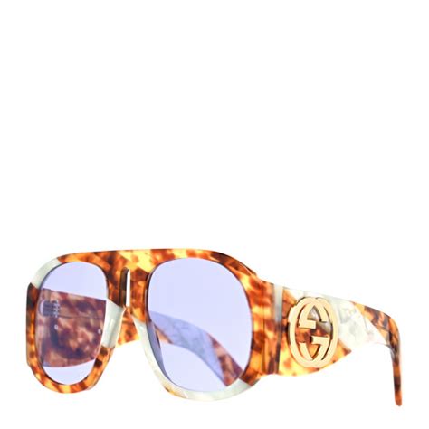 gucci oversized aviator sunglasses gg0152s tortoise mother of pearl 1095604 fashionphile