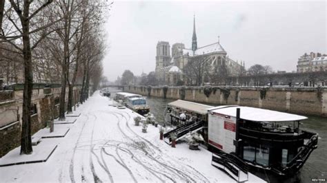 In Pictures Snow Causes Disruption In Western Europe Bbc News