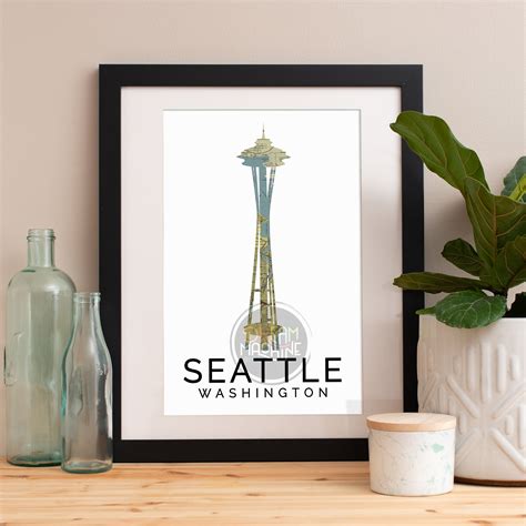 Seattle Print Seattle Skyline Seattle Art Seattle Poster Seattle
