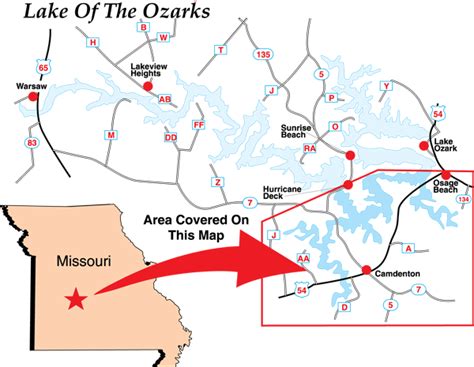 Lake Of The Ozarks Mile Markers Map Maps Catalog Online