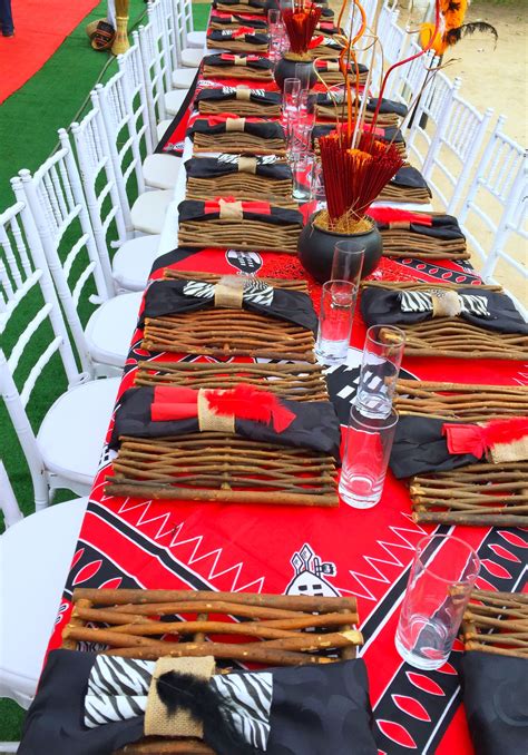 Red And Black Swazi Traditional Wedding Decor At Shonga Events