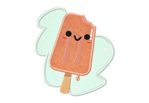 Kawaii Popsicle Embroidery Design Daily Embroidery