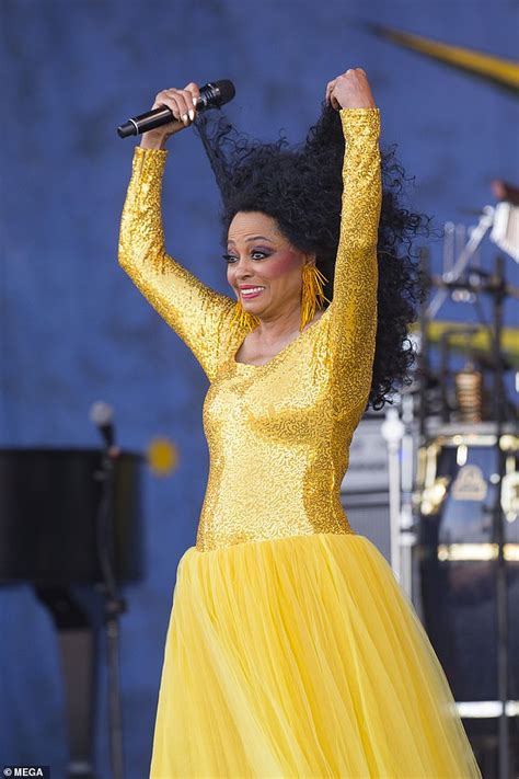 Diana Ross 75 Cuts A Glamorous And Somewhat Windswept Figure In Yellow Gown At Jazzfest