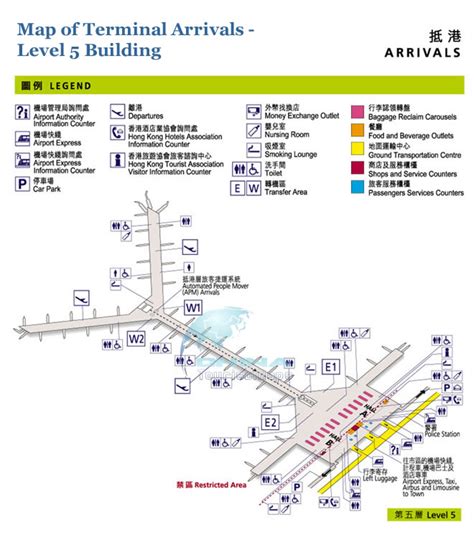 Map Of Hong Kong Airport Arrivall Hall 5 Level Building