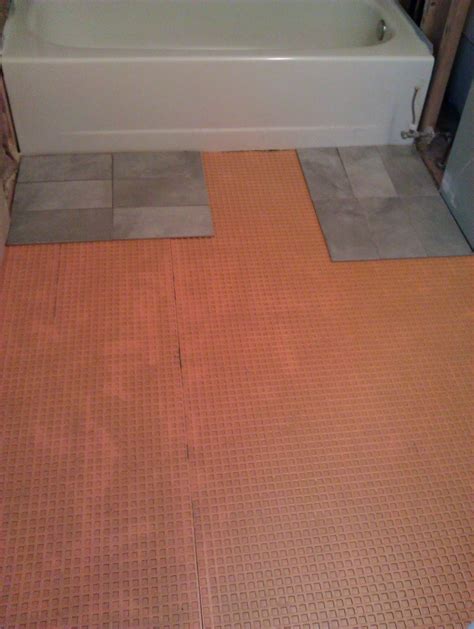 When installing a tile floor, a layer of cement backer board is cracks in concrete immediately become cracks in the tile. Food. Fashion. Home.: DIY Master Bathroom Renovation - Part II
