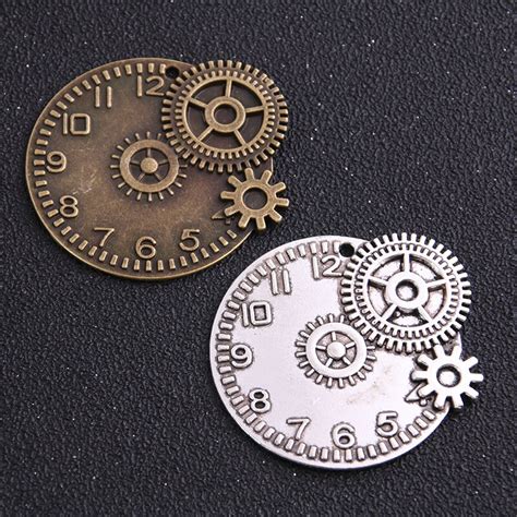 1pcs 4347mm Antique Bronze Metal Zinc Alloy Mechanical Gear Clock