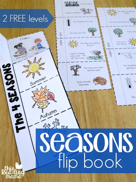 Over 1k preschool activities & craft ideas for kids. 4 Seasons Flip Book {2 FREE Levels} - This Reading Mama ...