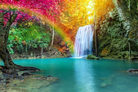 Erawan Waterfall National Park Thailand Jigsaw Puzzle In