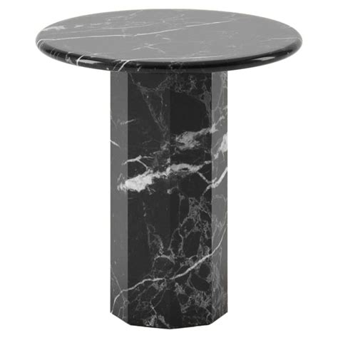 Ashby Round Side Table Handcrafted In Via Lactea Granite For Sale At