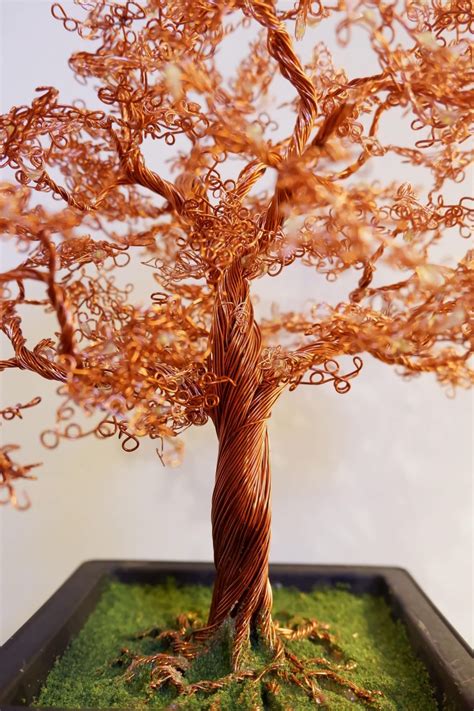 Wire Art Copper Bonsai Tree Oak Tree Craft In D Home Garden