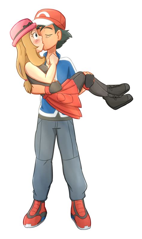 Commmission 38 Ash And Serena By Foxhatart On Deviantart