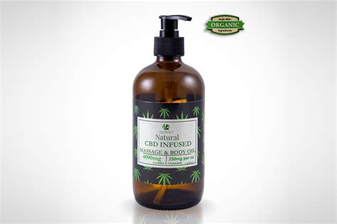 Natural Cbd Infused Massage And Body Oil 16oz 4000mg