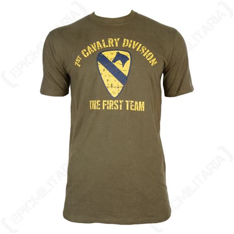 1st Cavalry T Shirt Olive Green Epic Militaria