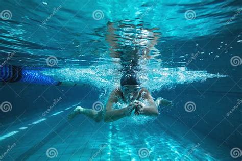 Athletic Swimmer Training On Her Own Stock Image Image Of Young