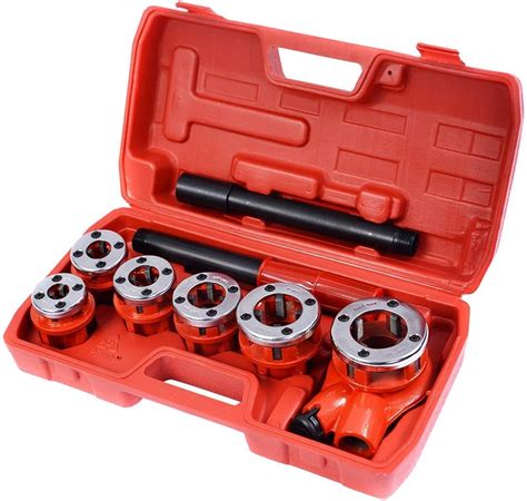 Goflame Ratchet Pipe Threader Kit Set Portable W6 Dies And Case Gas