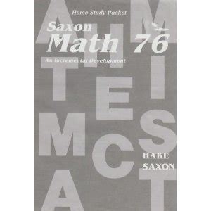 Saxon Math An Incremental Development Home Study Packet Hake