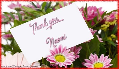 Thank You Naomi Flowers Greetings Cards Thank You For Naomi Messageswishesgreetings Com