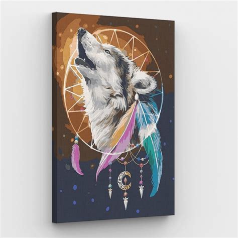 Wolven Dream Catcher Paint By Numbers Kit Bestpaintings4u