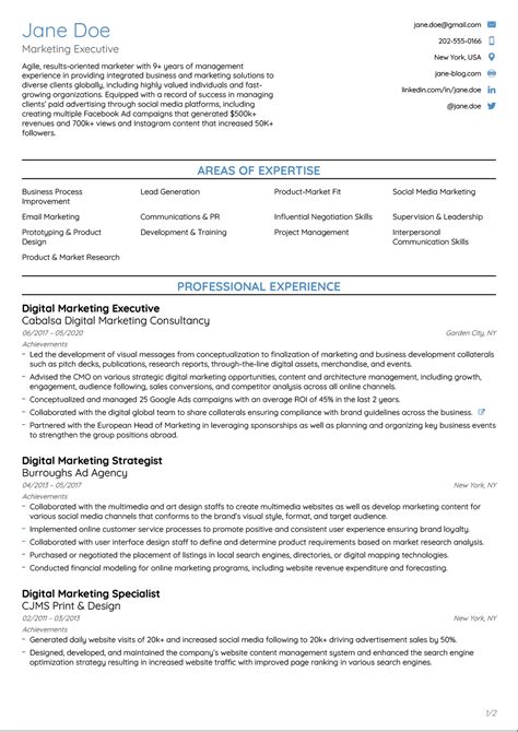 Executive Resume Template Ats Friendly Resume Instant Vrogue Co