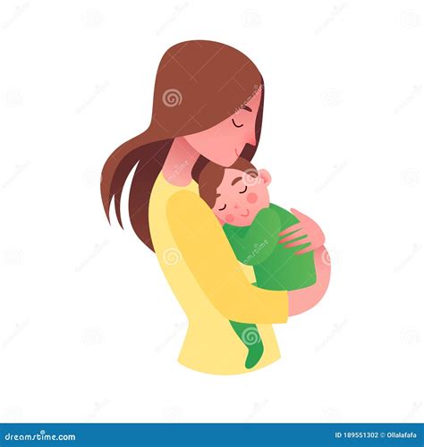 Madre Sosteniendo Un Bebé Feliz Ilustración Del Vector Ilustración De