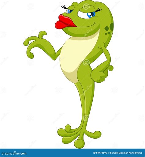 Cute Frog Waving Hand Stock Vector Illustration Of Amphibian 59474699