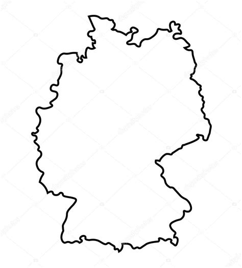 Einfache vektorkarte mit kontur, form, umriss, auf weiß. Schwarze abstrakte Karte von Deutschland - Vektorgrafik ...