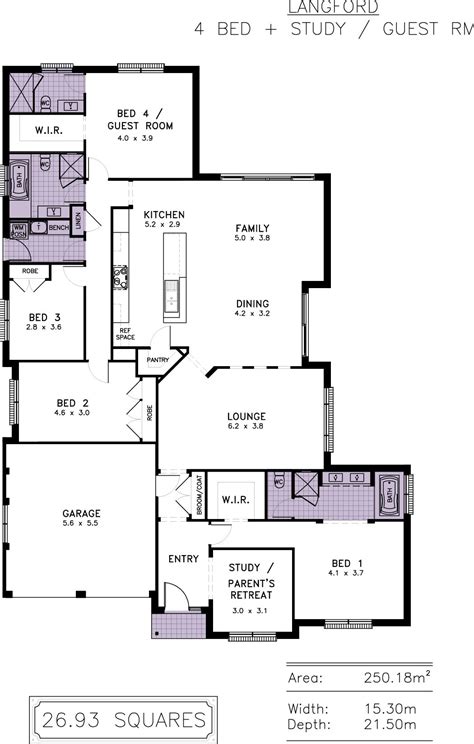 2,500 square feet is the median size of an american home. allworth-homes-14_langford-4_bed-media-study-guest_room ...
