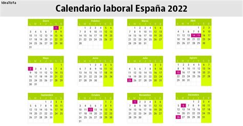 Calendario Laboral España 2022 — Idealistanews