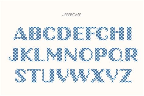 Cross Stitch Font Needlepoint Font Sans Serif Font Craft Font Stitching