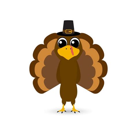 Premium Vector Thanksgiving Cartoon Turkey Stands On A White