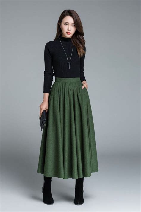 46 Stylish And Comfy Winter Maxi Skirt Outfits Ideas Gonne