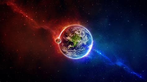 Abstract Colorful Earth Space Planet Space Art Wallpapers Hd