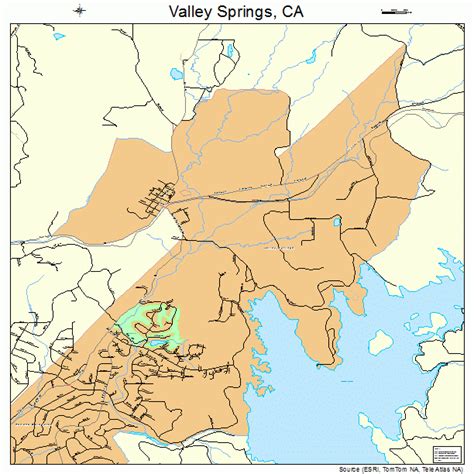 Valley Springs California Street Map 0681890