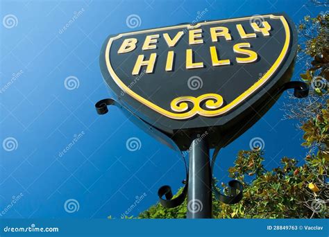 Beverly Hills Sign In Los Angeles Close Up View Editorial Stock Photo