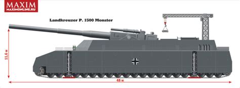It represented the highest extreme of german mobile artillery designs. Landkreuzer P.1000 "Ratte" and P.1500 "Monster" - Military ...