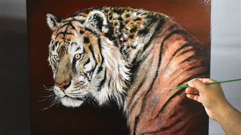 Acrylic Painting Timelapse How To Paint A Tiger Youtube