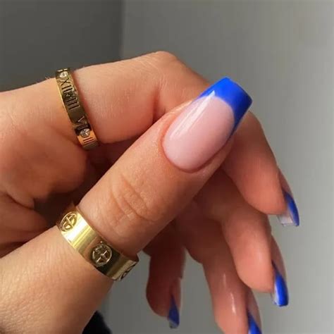 Royal Blue French Tip Nails