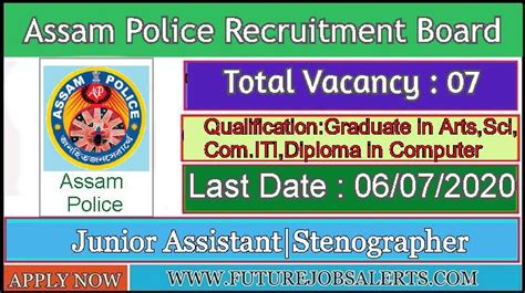 Assam Police Recruitment 2020 Apply Online For Jr Asst Stenographer