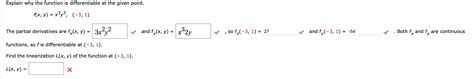 Solved Explain Why The Function Is Differentiable At The Chegg Com