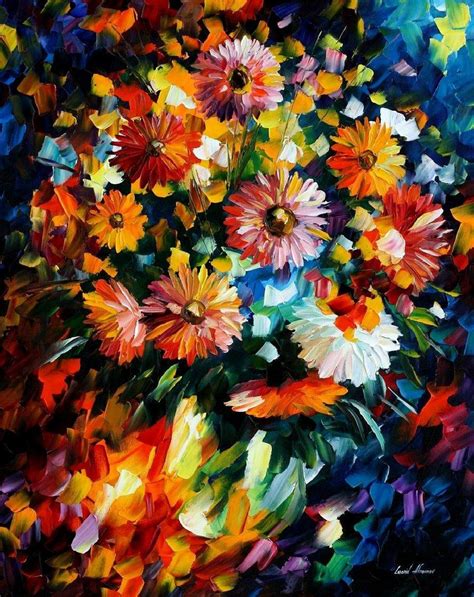Leonid Afremov Flower Wall Art Art Painting Oil Flower Canvas