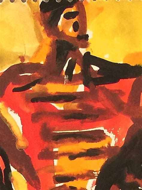 Vintage Abstract Expressionist Modernist Nude Figure Study Mixed Media