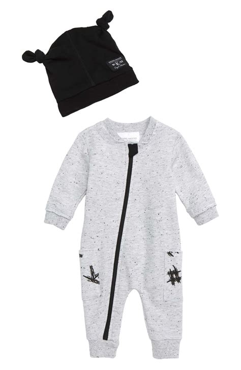 Kidding Around Romper And Beanie Set Baby Nordstrom Rompers Long