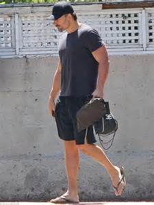 Joe Manganiello Shows Off Buff Physique In A Tight Black T Shirt As He