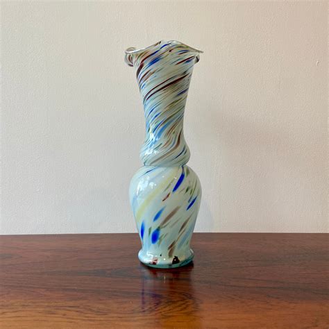 Vintage 1960s Fluted Vase Large Twist Vase Swirl Design Etsy Uk