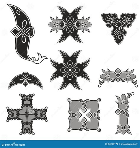 Set Of Beautiful Celtic Patterns Stock Vector Illustration Of Celt