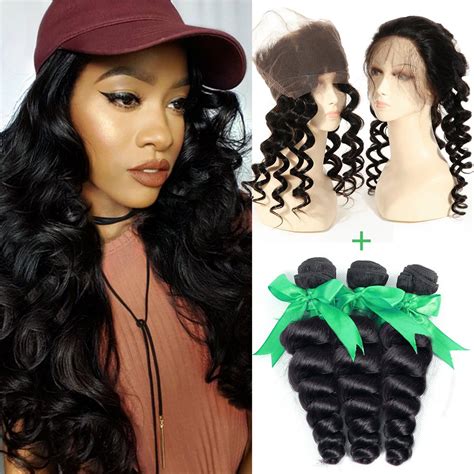 Missivy 7a Pre Plucked 360 Lace Frontal With Loose Wave 3