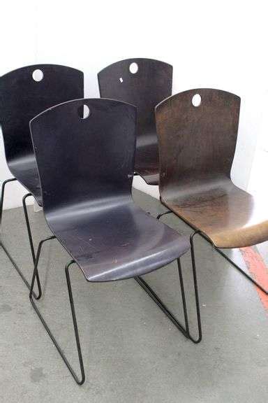 Mid Century Modern Birch Bentwood Stacking Chairs By Leland