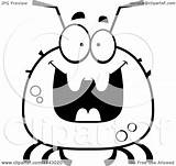 Tick Grinning Chubby Clipart Cartoon Coloring Outlined Vector Thoman Cory Royalty sketch template